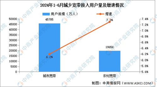 2024年1 6月互聯網累計計入流量及城鄉寬帶接入用戶分析